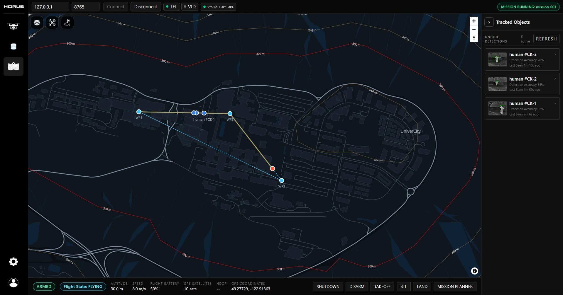 Anchor operator platform mission map interface